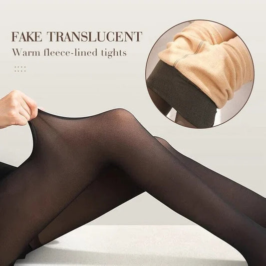 🎉Last Day 49% OFF🔥-Flawless Legs Fake Translucent Warm Plush Lined Elastic Tights